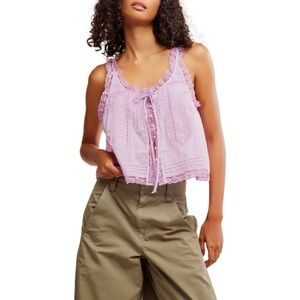 New Free People Evermore Lace Trim Tank
in Fairy Wings Size Large